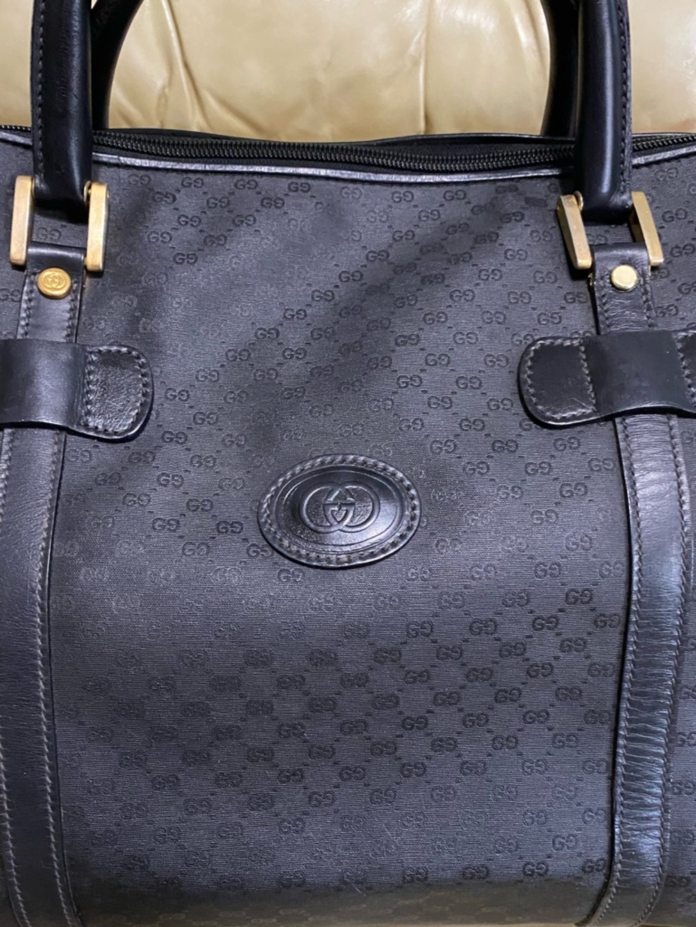 XL Gucci Travel Bag Duffel Micro GG Monogram Black Unisex Luggage Satchel - Picture 3 of 17